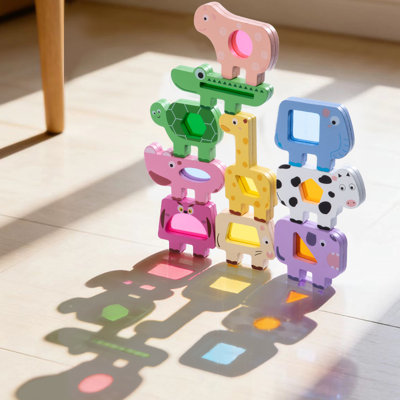 Wooden Blocks Stacking - 나무 동물 아크릴 쌓기 블록 게임