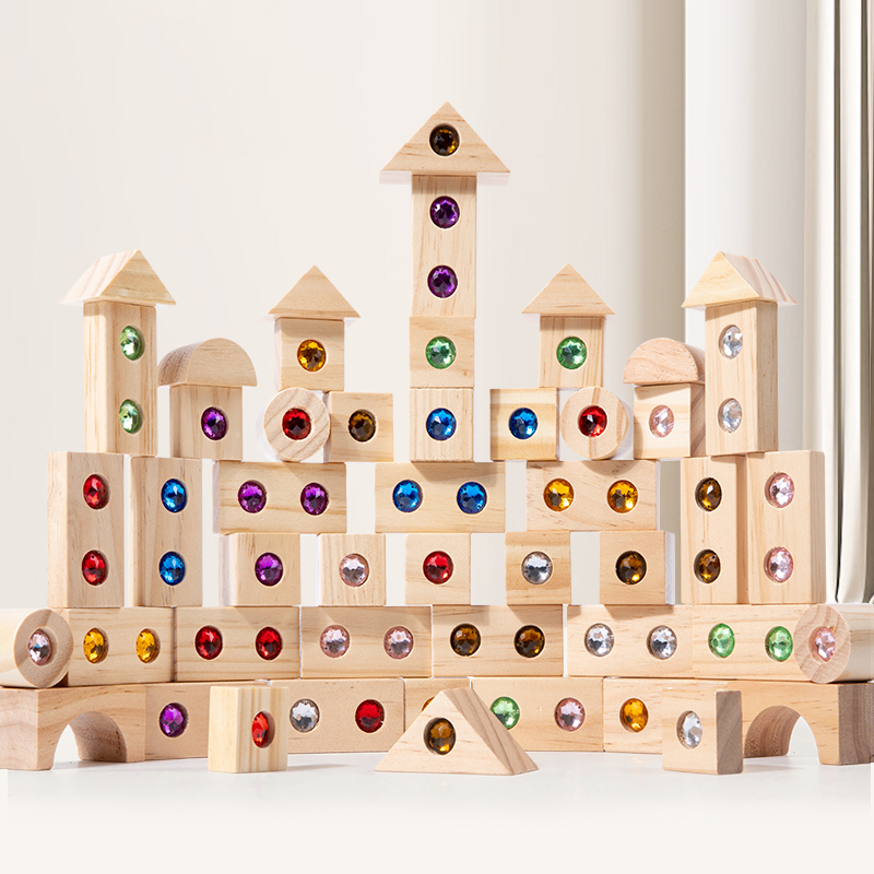 Wooden Blocks Stacking - DIY 블록 반짝이는 아크릴 장난감 어린이