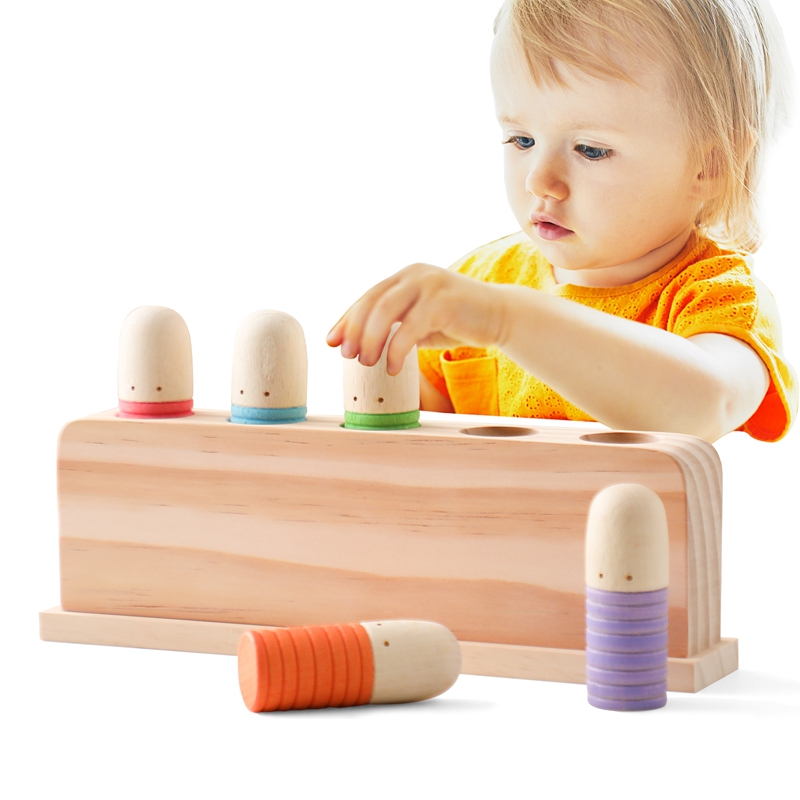 Wooden Blocks Stacking - 아기 나무 튀는 색상 인식 장난감
