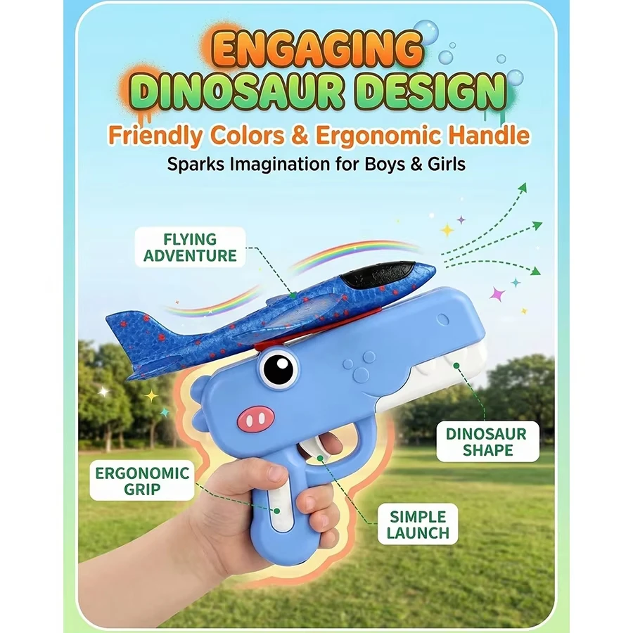Catapult Launcher Toy - 공룡 폼 비행기 발사 장난감, 어린이용