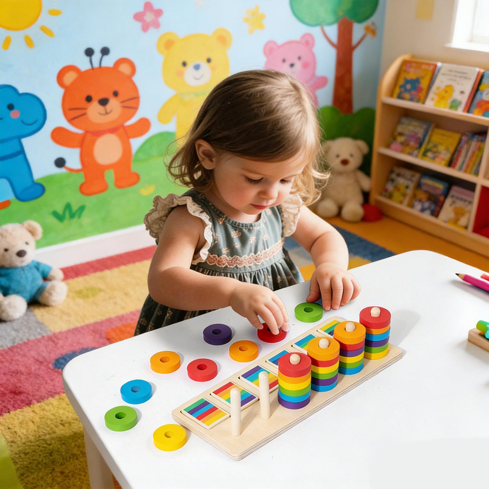 Wooden Blocks Stacking - 나무 쌓기 장난감 교육용 학습 블록