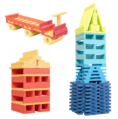 Wooden Blocks Stacking - 100PCS 클래식 나무 블록 건축 키트