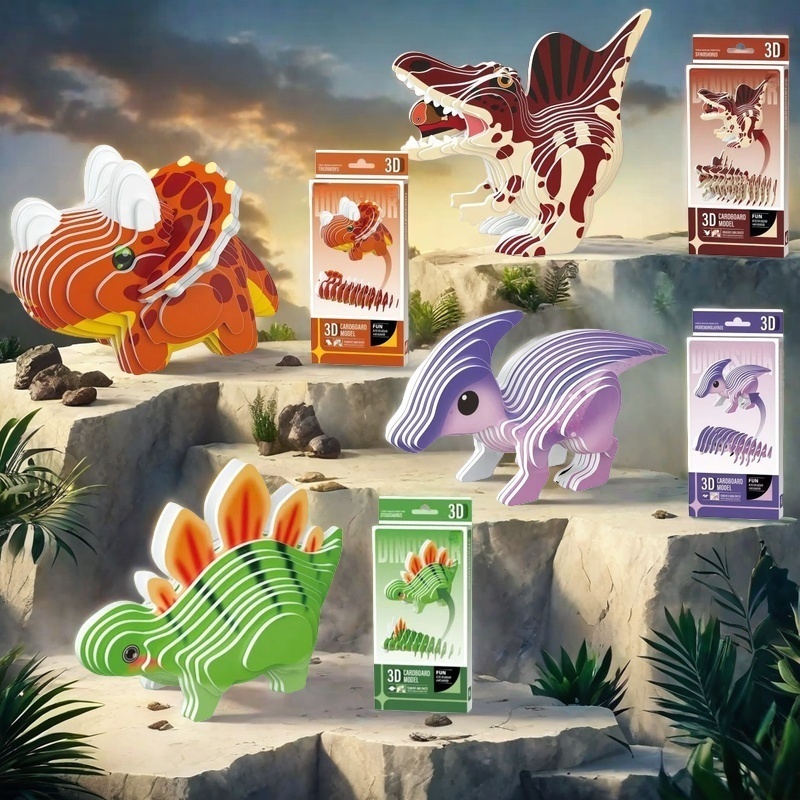 Dinosaur Figurine Set - 4개입 3D 공룡 퍼즐 세트 -
