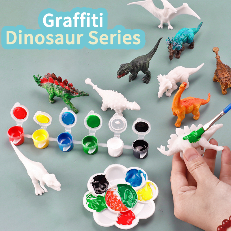 6pcs/8pcs, DIY 색칠 공룡 장난감, 낙서 흰 - Dinosaur Figurine Set 리뷰 및 가격