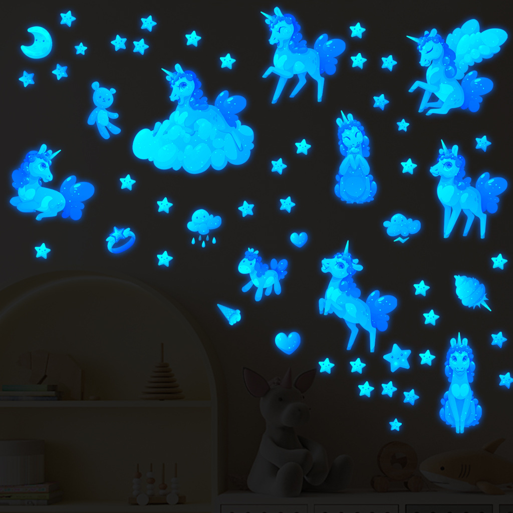 만화 빛나는 유니콘 벽 스티커 아이 방 천장 홈 장식  - Glow In Dark Stars 리뷰 및 가격