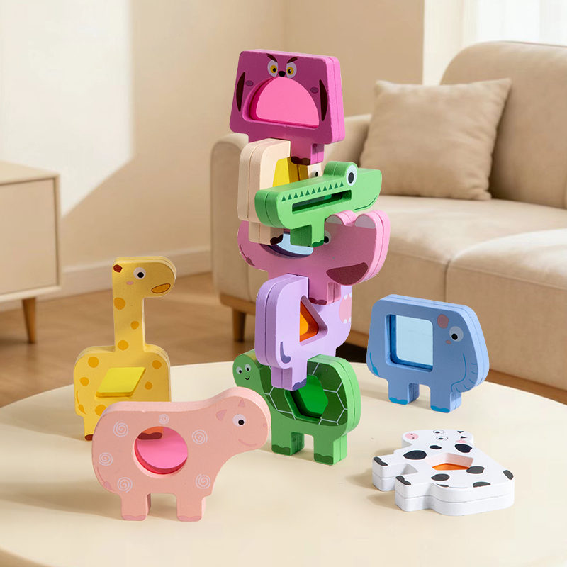 나무 동물 아크릴 쌓기 블록 게임 모양 맞추기 퍼즐 균 - Wooden Blocks Stacking 리뷰 및 가격