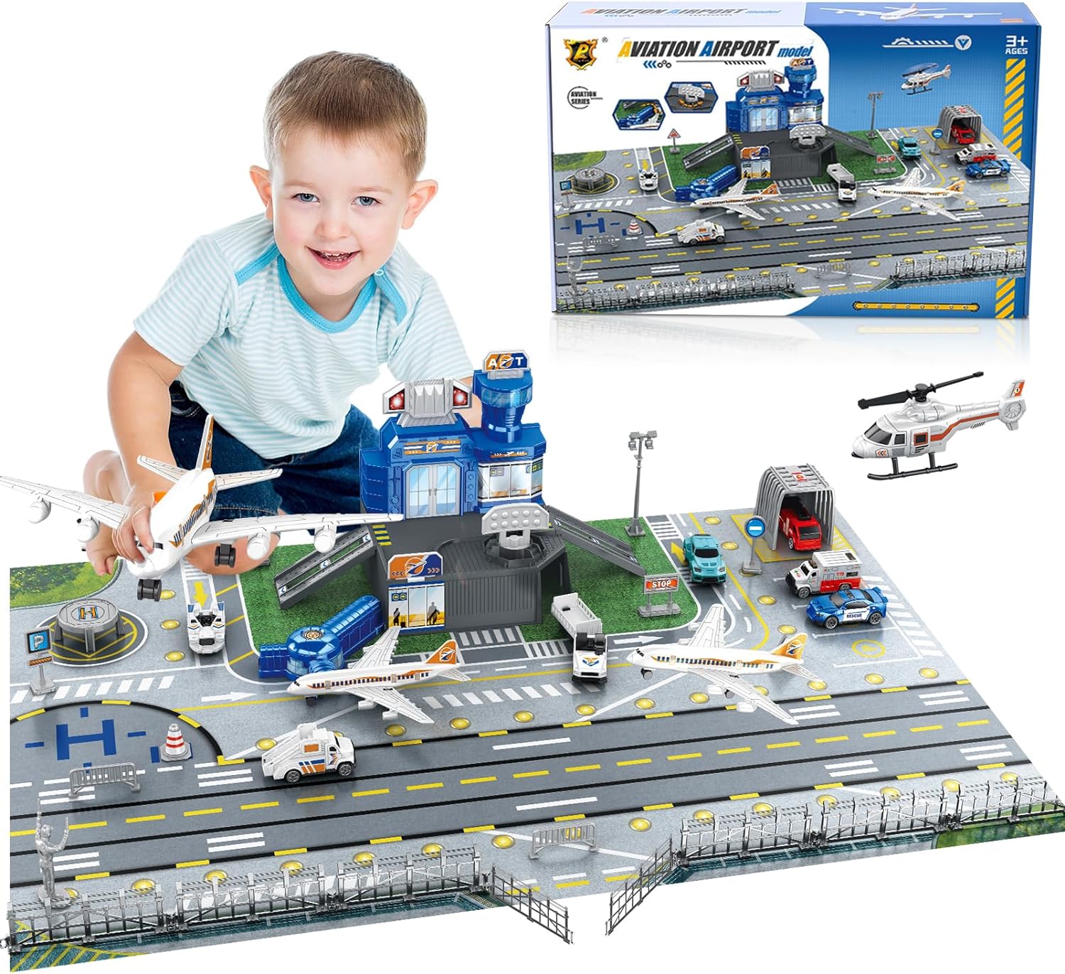 자동차, 헬리콥터, 비행기, 타워, 공항 놀이 매트,  - Kids Toys Latest 리뷰 및 가격