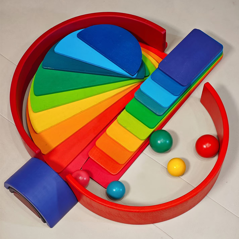 나무 무지개 블록 다채로운 스태킹 빌딩 블록 어린이 개 - Wooden Blocks Stacking 리뷰 및 가격
