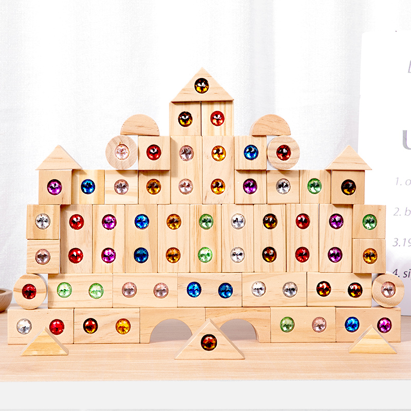 DIY 블록 반짝이는 아크릴 장난감 어린이 나무 몬테소 - Wooden Blocks Stacking 리뷰 및 가격