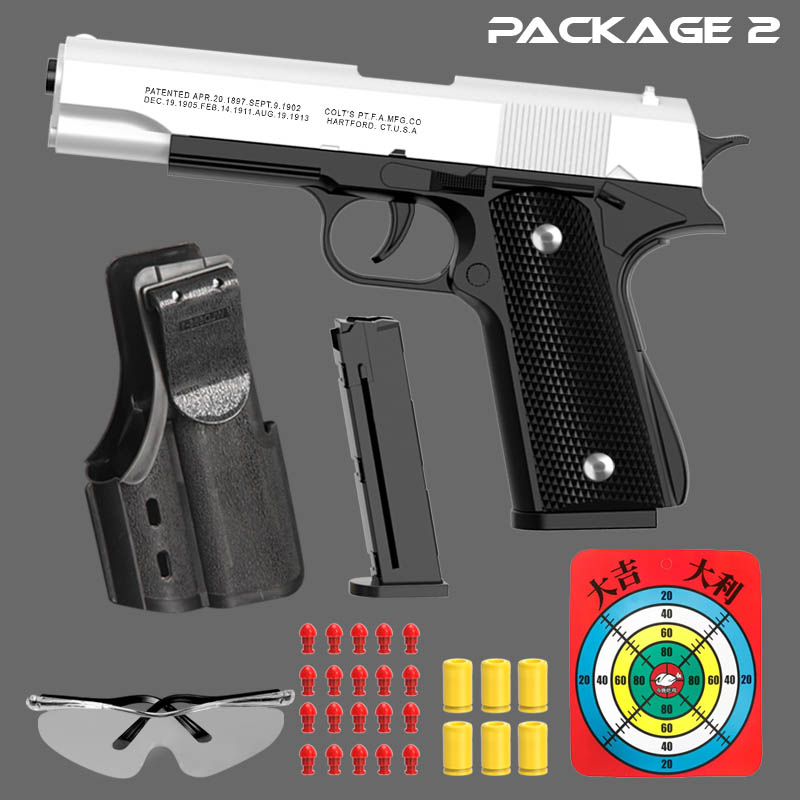 M1911 콜트 장난감 총잡이 총, 소프트 총알 쉘,  - Catapult Launcher Toy 리뷰 및 가격