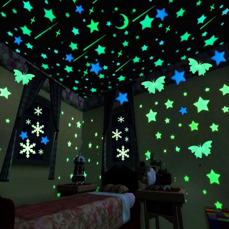 1 팩 빛나는 스타 벽 스티커 어둠 속에서 빛나는 형광 - Glow In Dark Stars 리뷰 및 가격