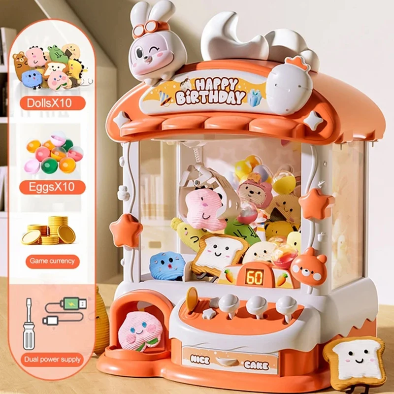 만화 클로 게임 기계 토끼 자동 인형 기계 장난감 어린 - Kids Toys Easter 리뷰 및 가격