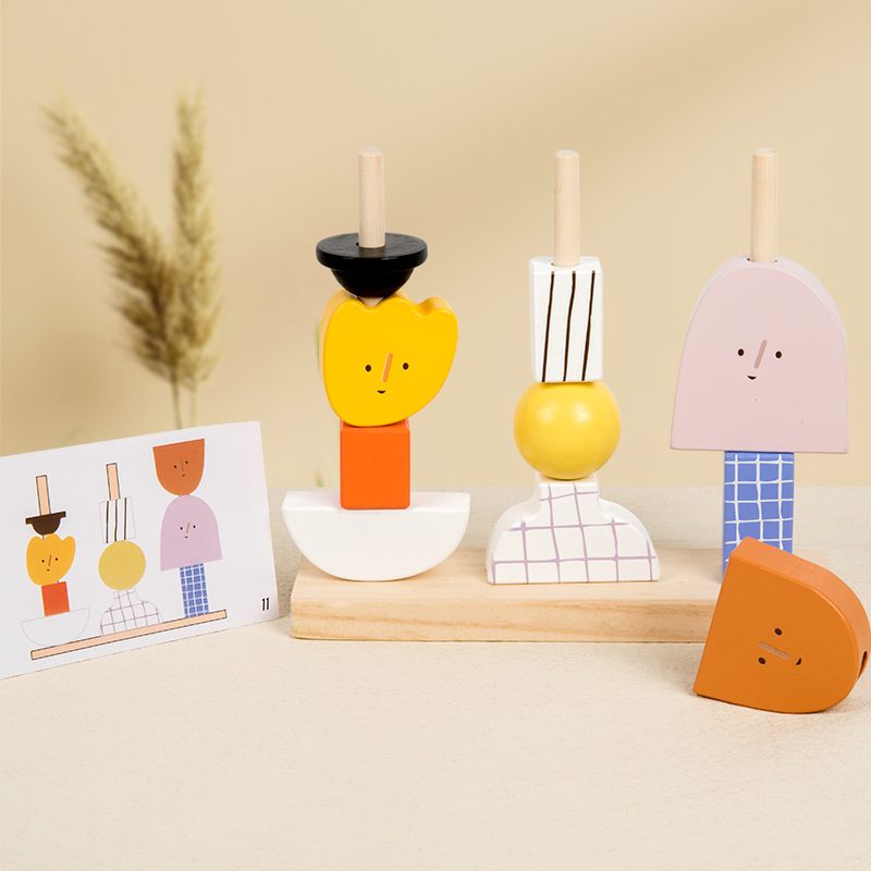 몬테소리 3D 나무 크리 에이 티브 캐릭터 비드 블록  - Wooden Blocks Stacking 리뷰 및 가격