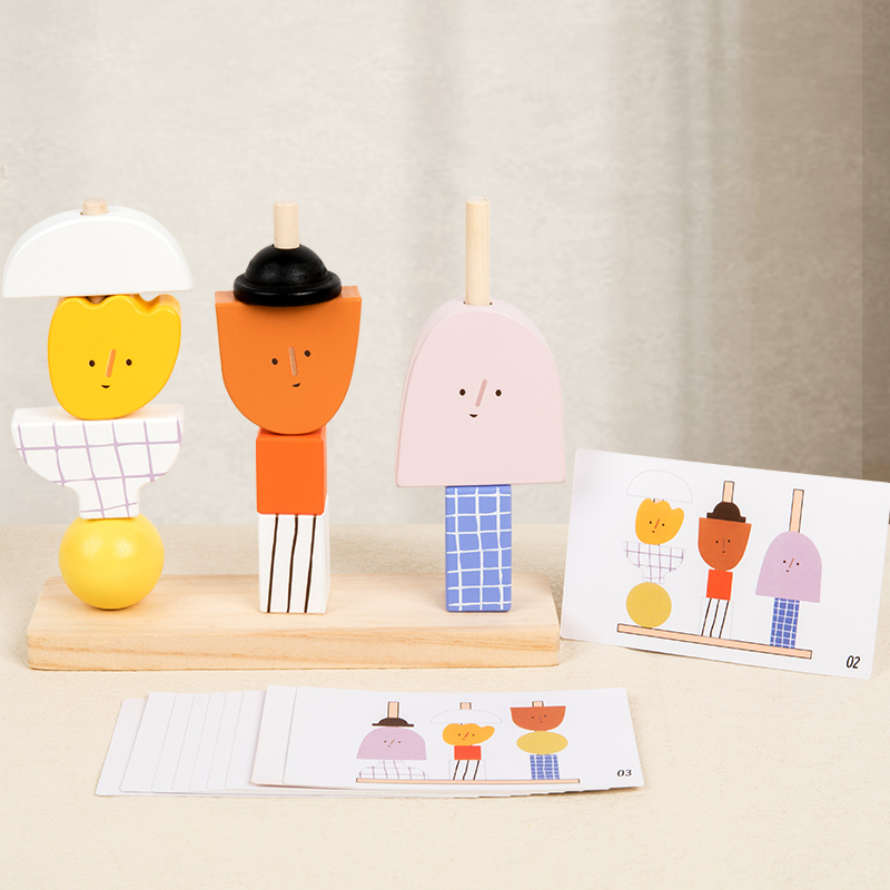 몬테소리 3D 나무 크리 에이 티브 캐릭터 비드 블록  - Wooden Blocks Stacking 리뷰 및 가격