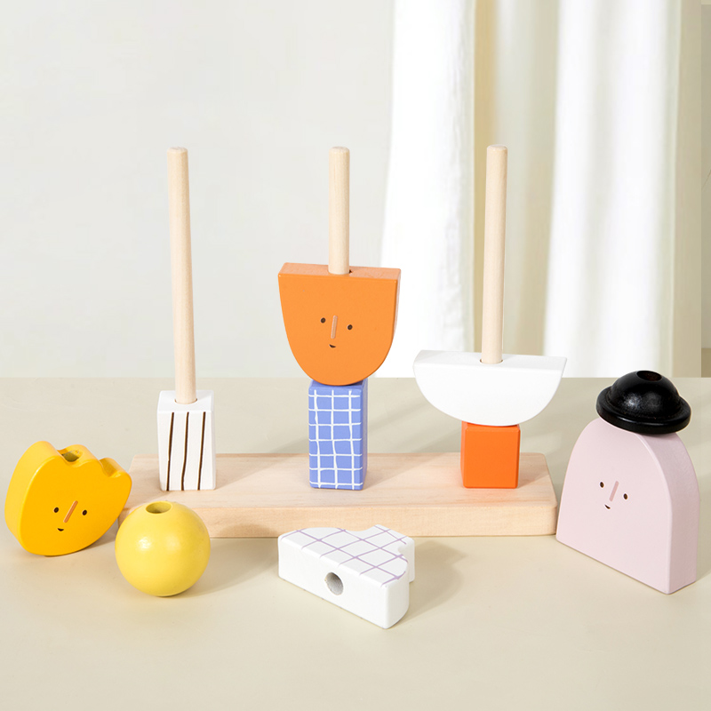 몬테소리 3D 나무 크리 에이 티브 캐릭터 비드 블록  - Wooden Blocks Stacking 리뷰 및 가격