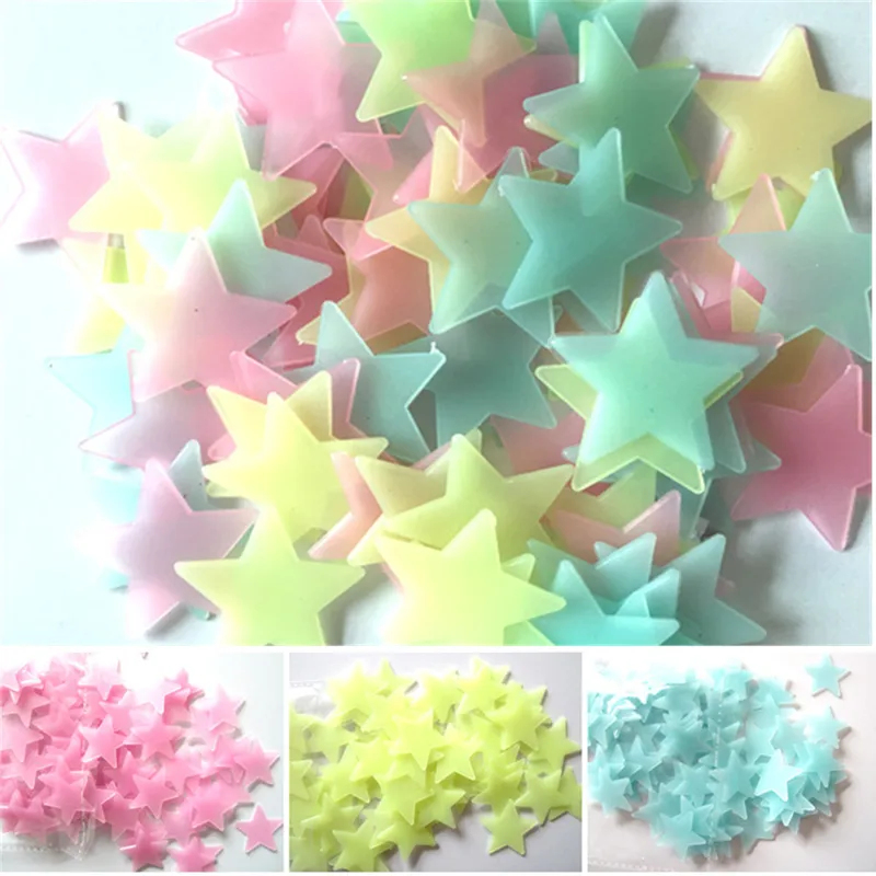 100pcs 어둠 속에서 빛나는 형광 별 벽 스티커 어 - Glow In Dark Stars 리뷰 및 가격