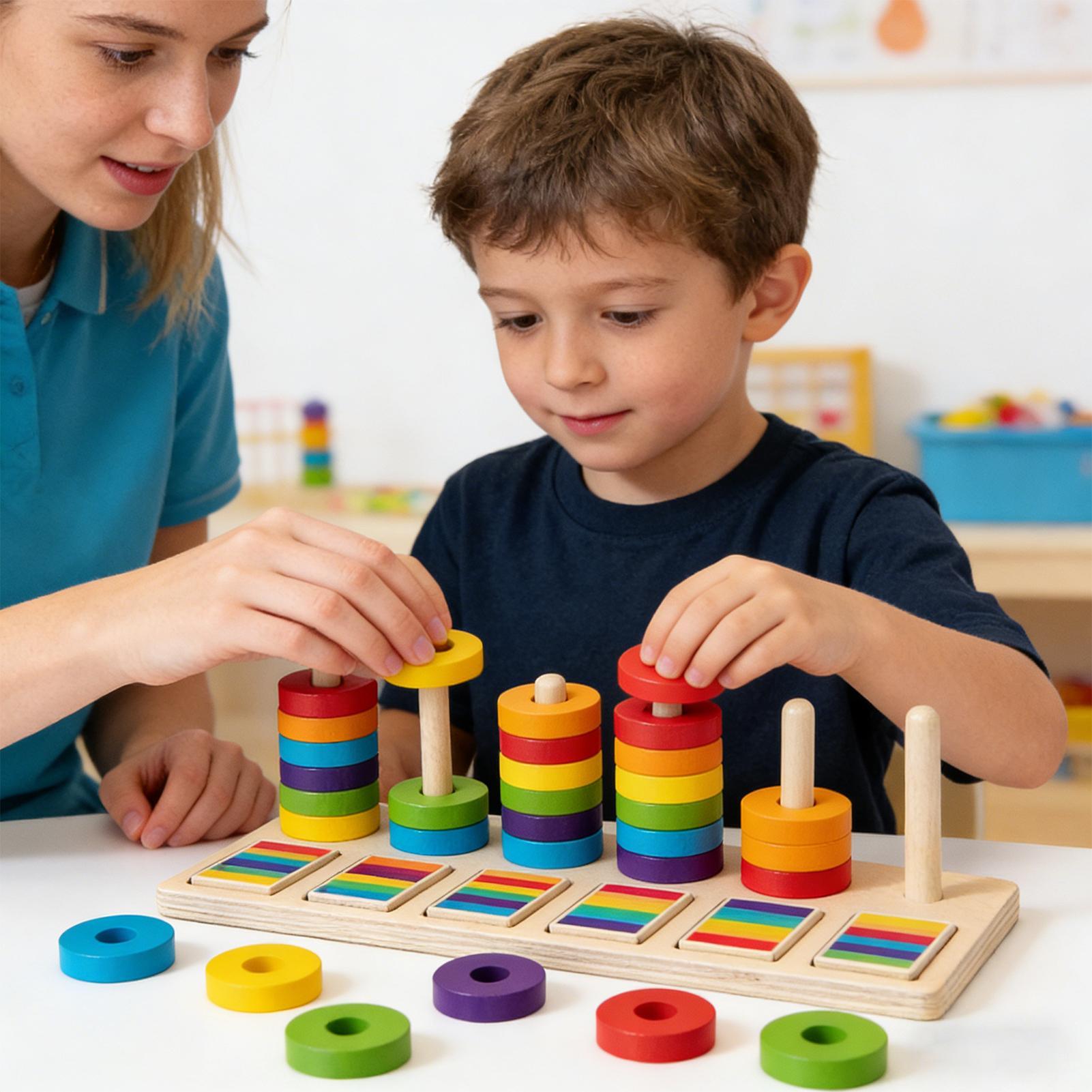 나무 쌓기 장난감 교육용 학습 블록 색상 맞추기 게임  - Wooden Blocks Stacking 리뷰 및 가격