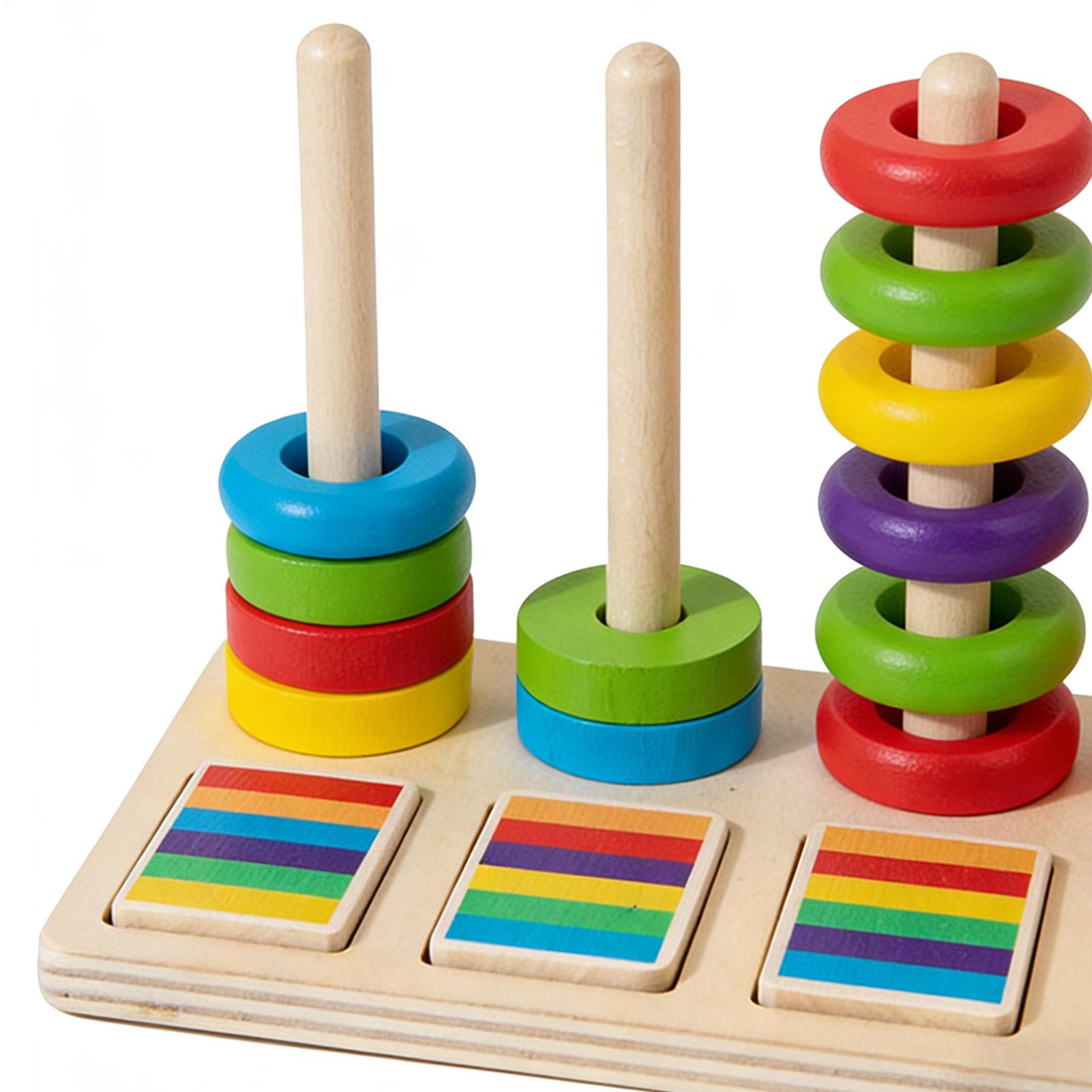 나무 쌓기 장난감 교육용 학습 블록 색상 맞추기 게임  - Wooden Blocks Stacking 리뷰 및 가격