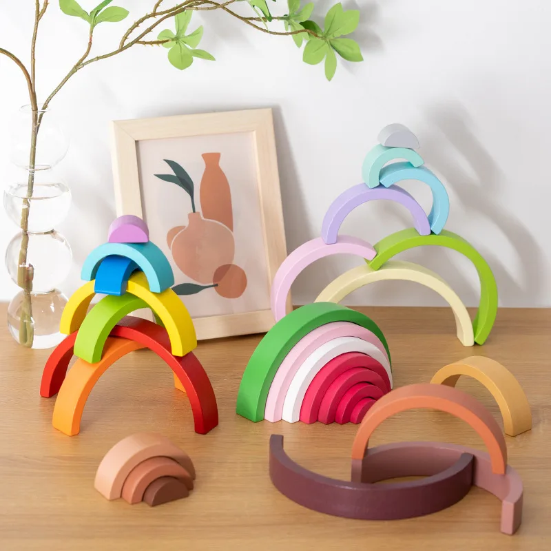 아치 브리지 무지개 나무 빌딩 블록 스태킹 게임 색상인 - Wooden Blocks Stacking 리뷰 및 가격
