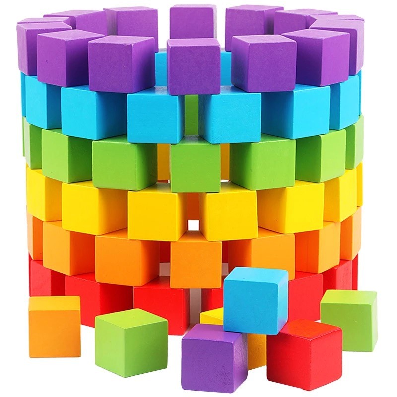 30 개/몫 2X2CM 나무 다채로운 큐브 빌딩 블록  - Wooden Blocks Stacking 리뷰 및 가격