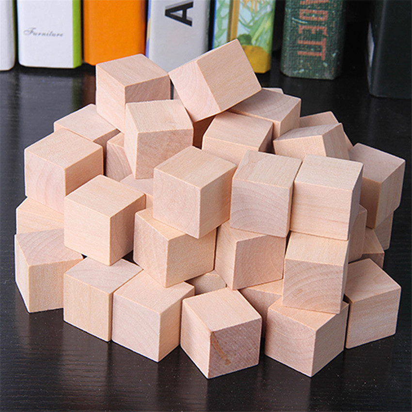 30 개/몫 2X2CM 나무 다채로운 큐브 빌딩 블록  - Wooden Blocks Stacking 리뷰 및 가격