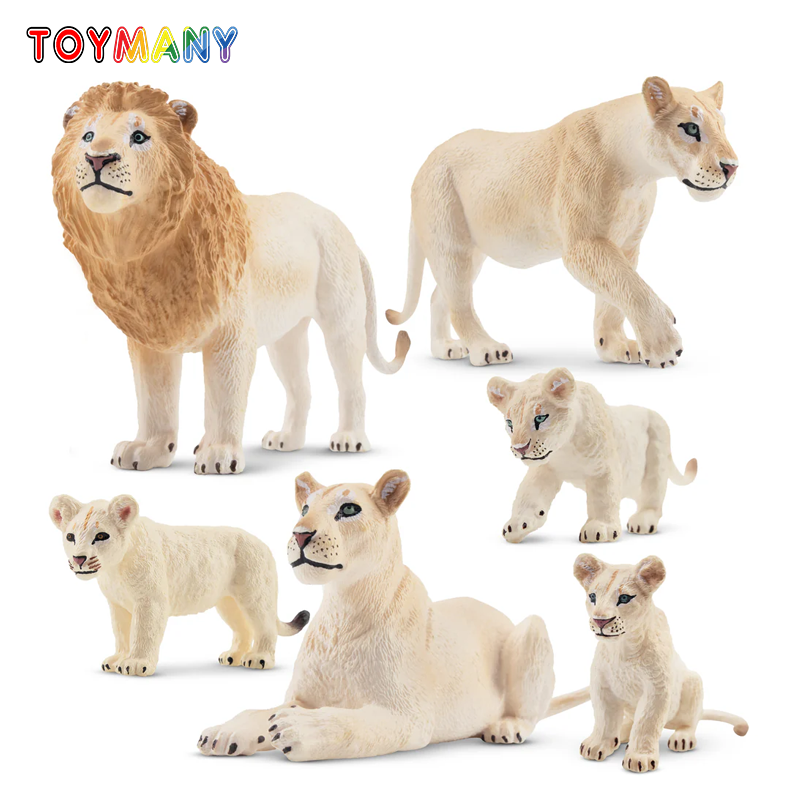 6Pcs 시뮬레이션 화이트 라이온 가족 동물 모델 장난 - Kids Toys Latest 리뷰 및 가격