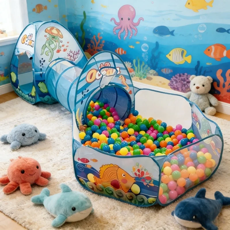 휴대용 3 in 1 어린이 놀이 세트 텐트 볼풀 크롤링 - Kids Yard Toys 리뷰 및 가격