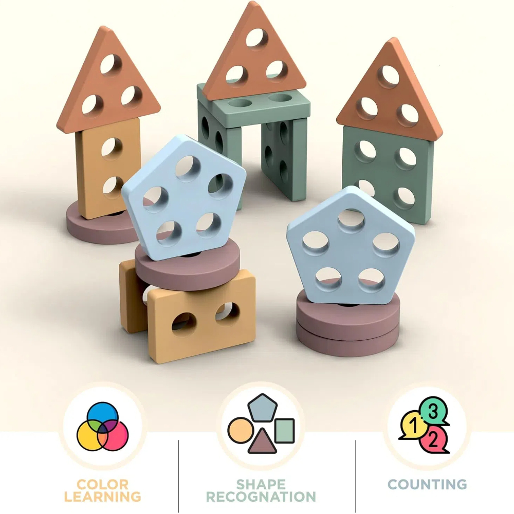 몬테소리 장난감 18개월 이상 유아용 - 아기 남아 및 - Wooden Blocks Stacking 리뷰 및 가격