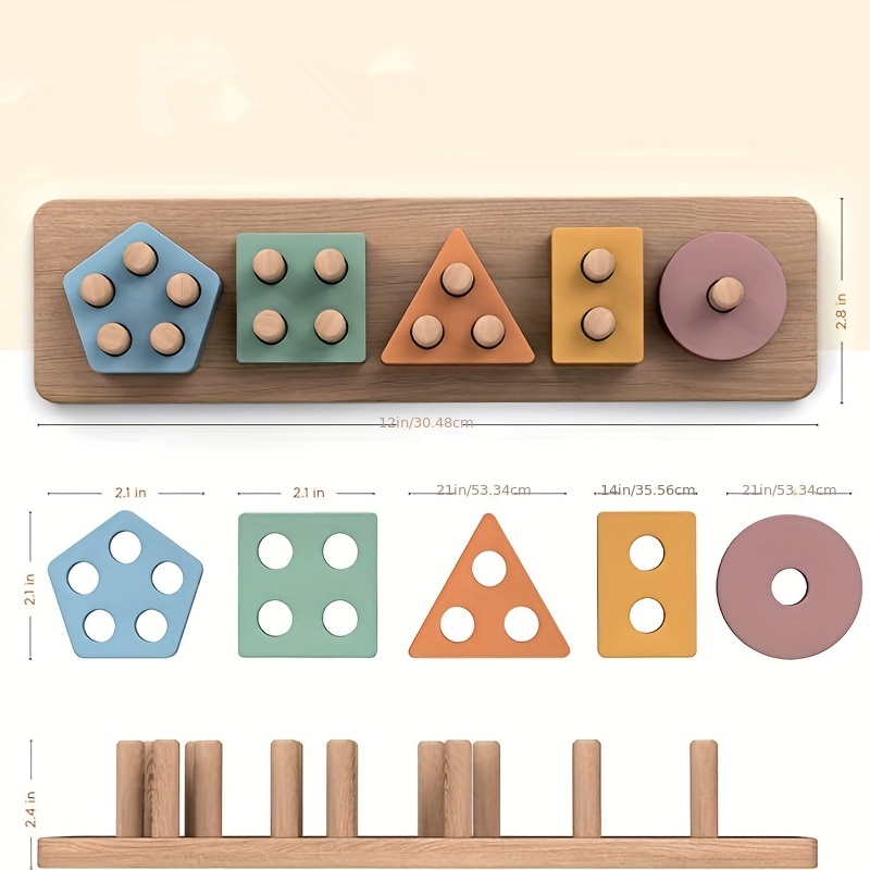 몬테소리 장난감 18개월 이상 유아용 - 아기 남아 및 - Wooden Blocks Stacking 리뷰 및 가격