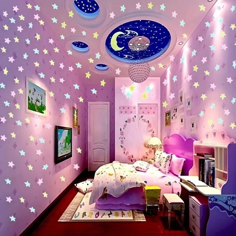 100개 야광 별 스티커 - 침실 천장 및 벽 장식용  - Glow In Dark Stars 리뷰 및 가격
