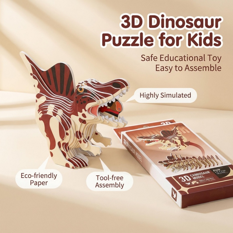 4개입 3D 공룡 퍼즐 세트 - 골판지 쥬라기 DIY  - Dinosaur Figurine Set 리뷰 및 가격