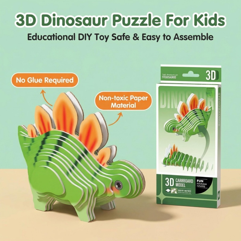 4개입 3D 공룡 퍼즐 세트 - 골판지 쥬라기 DIY  - Dinosaur Figurine Set 리뷰 및 가격